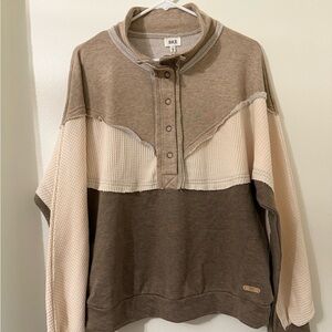 BKE Brown and Cream Sweater